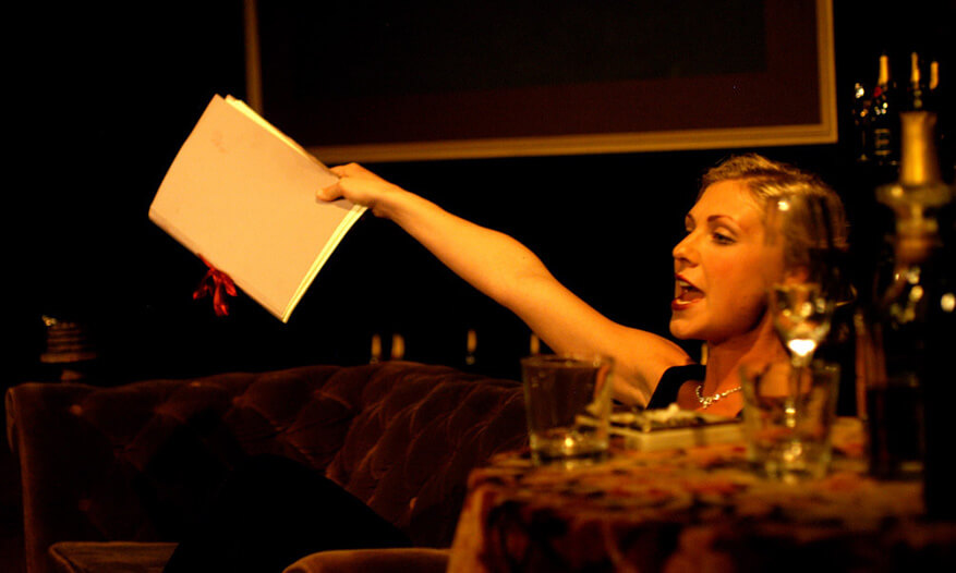 Actor gesturing on stage