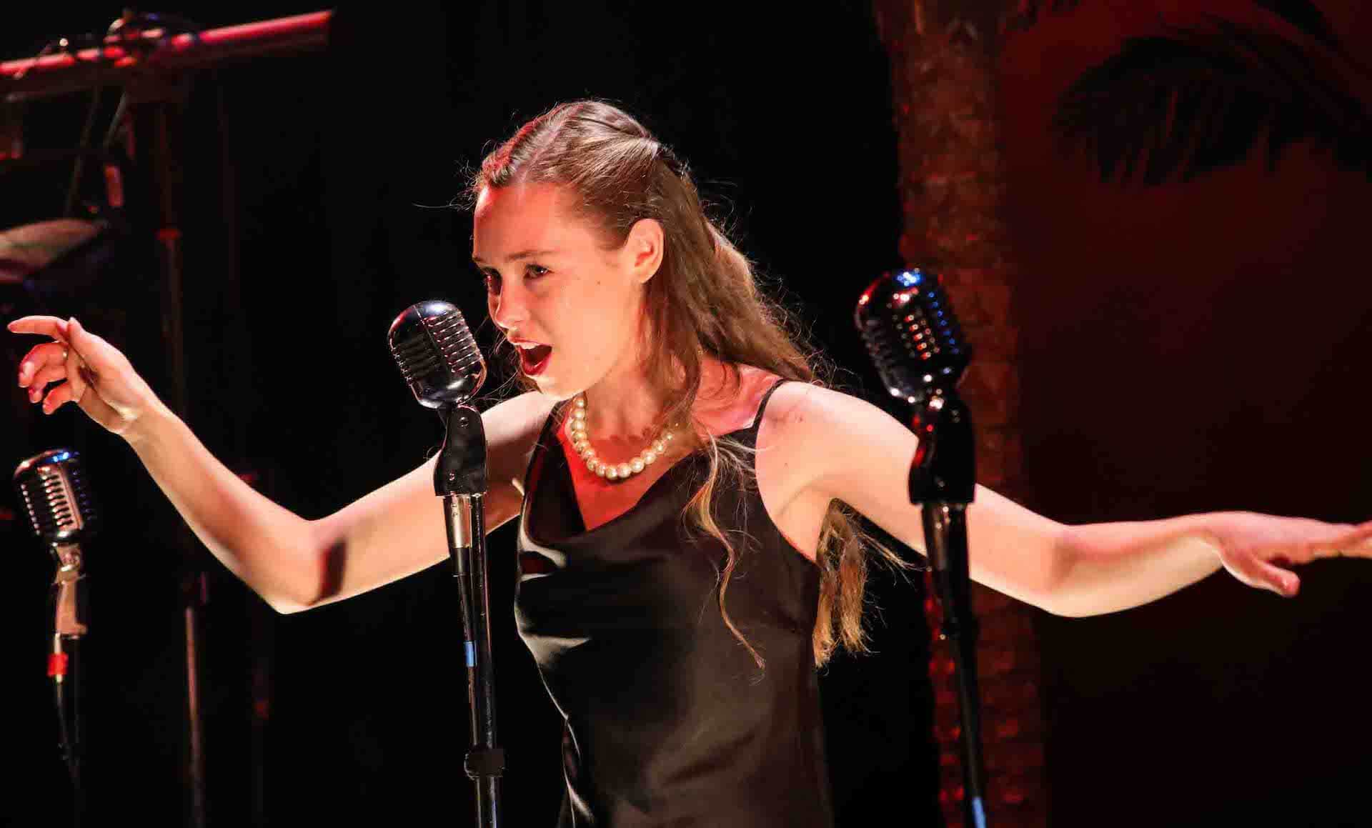 Actress performing on stage