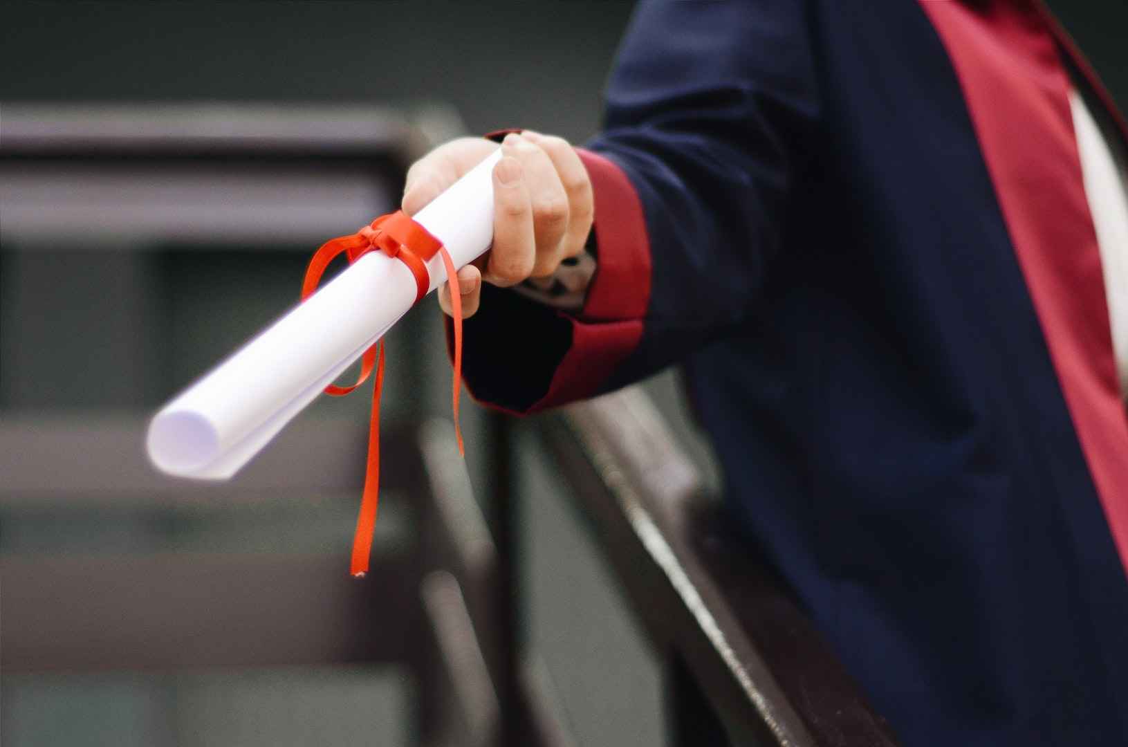 Graduate receiving a diploma